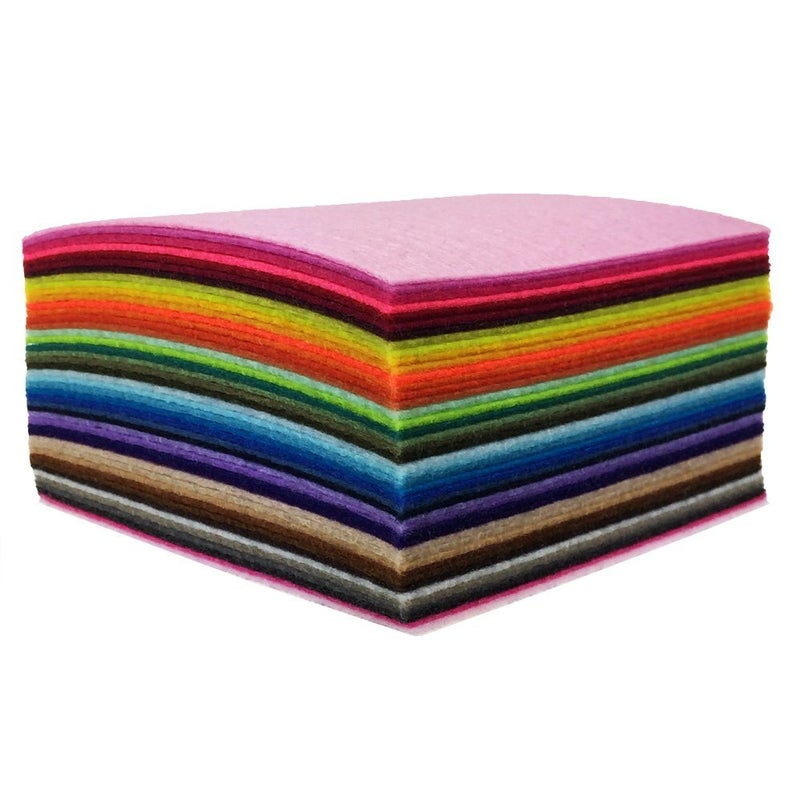 flic-flac 44PCS 4 x 4 inches (10 x10cm) Assorted Color Felt Fabric Sheets Patchwork Sewing DIY Craft 1mm Thick - Image 5